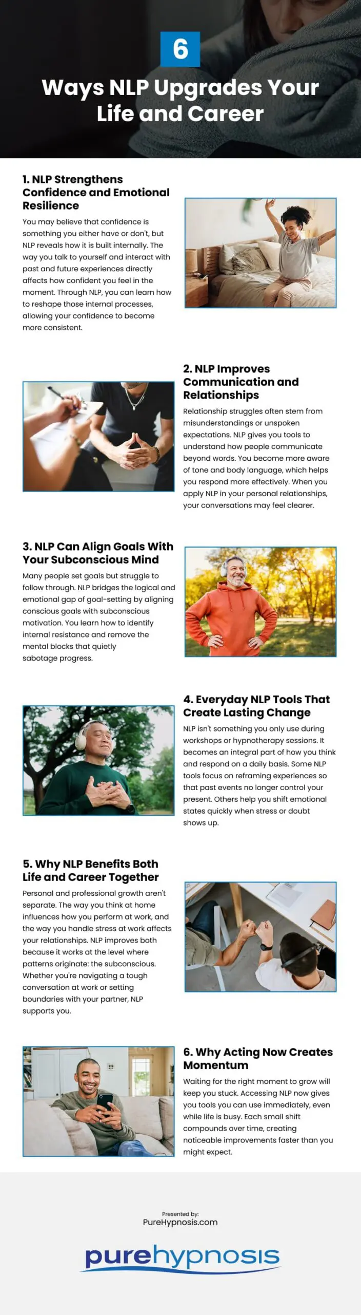 6 Ways NLP Upgrades Your Life and Career Infographic