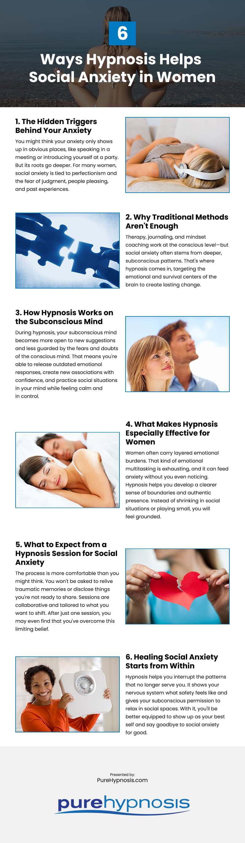 6 Ways Hypnosis Helps Social Anxiety in Women Infographic