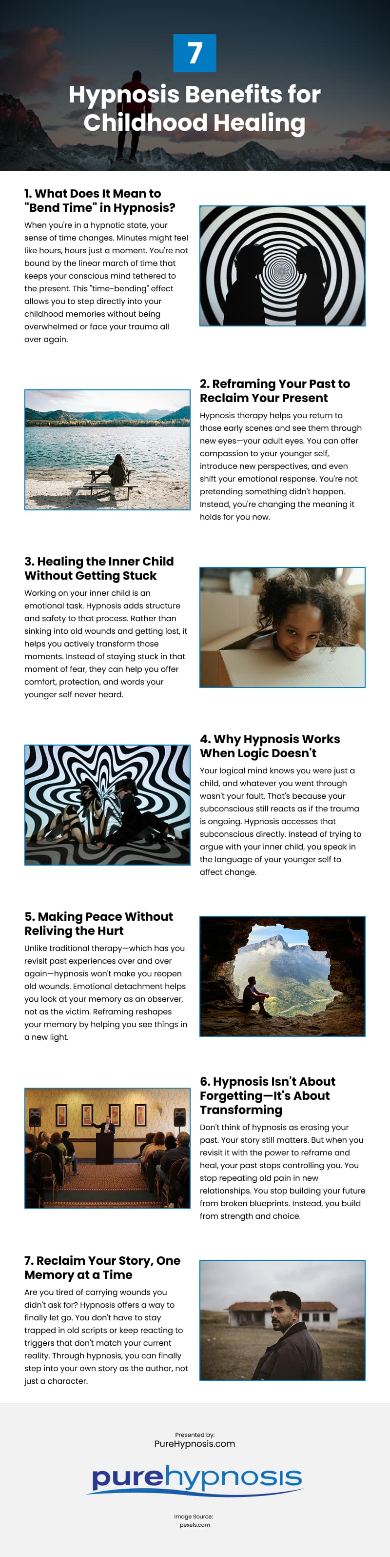 7 Hypnosis Benefits for Childhood Healing Infographic