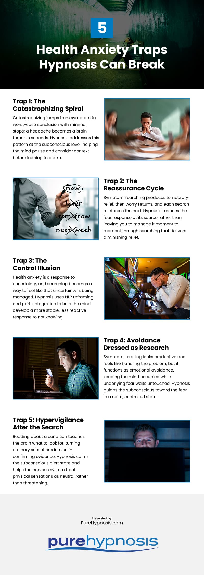 5 Health Anxiety Traps Hypnosis Can Break Infographic 5 Health Anxiety Traps Hypnosis Can Break Infographic